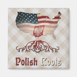 Polska amerikanska rötter Fridge Magnet