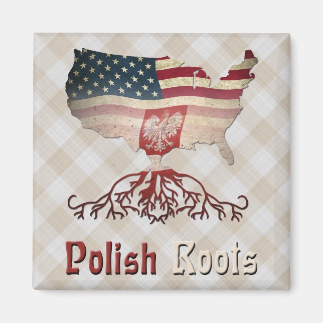 Polska amerikanska rötter Fridge Magnet (Framsidan)