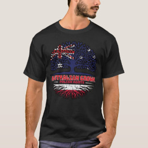 Polska australiska Australien Träd Roots Flagga T Shirt