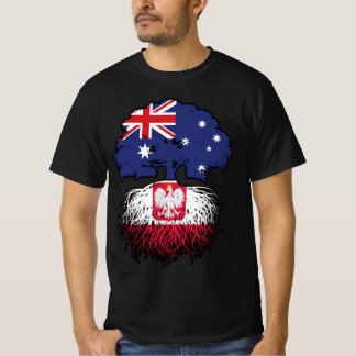 Polska australiska Australien Träd Roots Flagga T Shirt