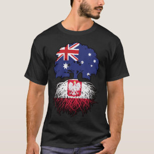 Polska australiska Australien Träd Roots Flagga T Shirt