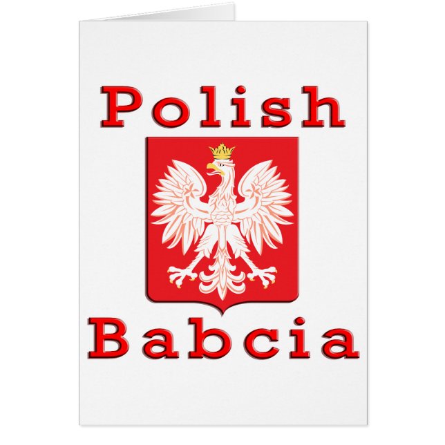 Polska Babcia Eagle Hälsningskort (Framsidan)