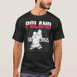Polska Bord Tennis-stöd Polska Ping Pong Tea T Shirt