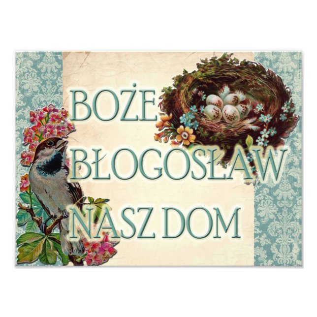 polska Boże Błogosław Nasz Dom Välsigna dig Vårt h Fototryck (Framsidan)
