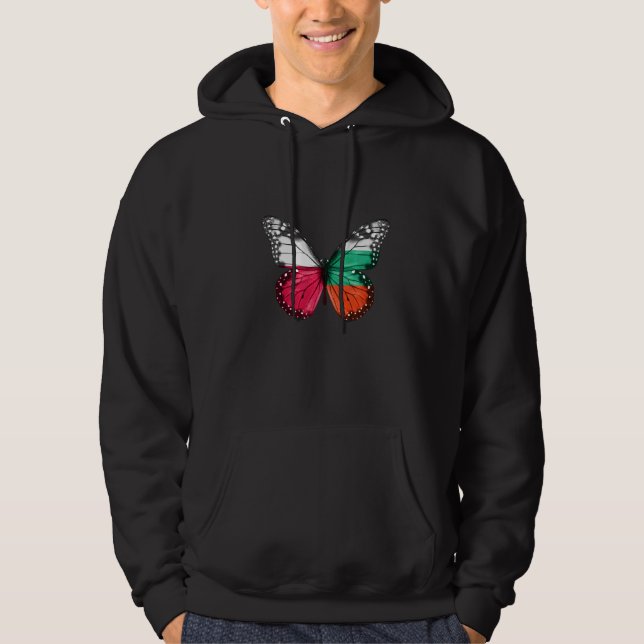 Polska bulgariska Flagga Butterfly Hoodie (Framsida)