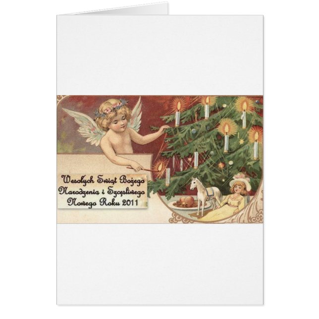 POLSKA CHISTMAS-OBJEKT WESOLYCH SWIAT HÄLSNINGSKORT (Framsidan)