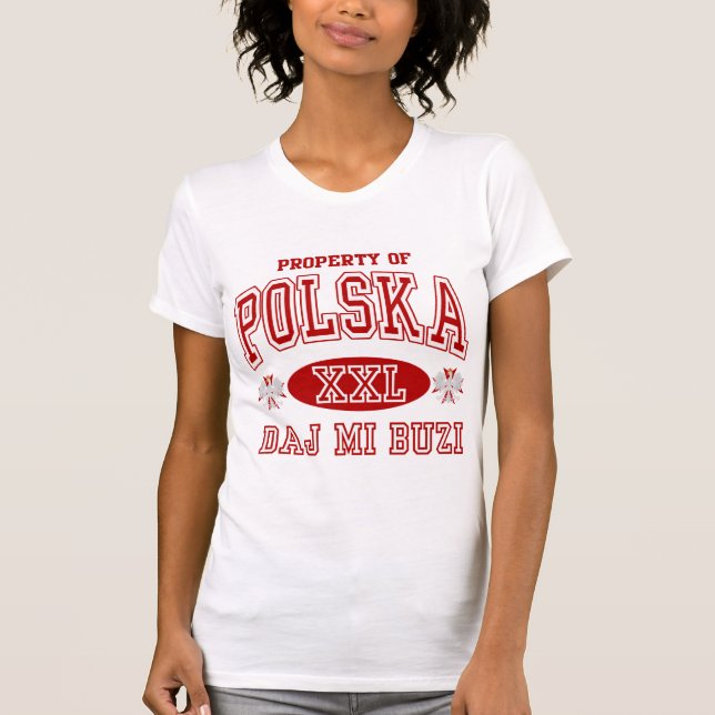 Polska Daj Mi Buzi t skjorta Tee (Framsida)