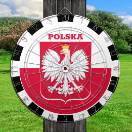 Polska Dartboard och polska Flagga - spel Darttavla