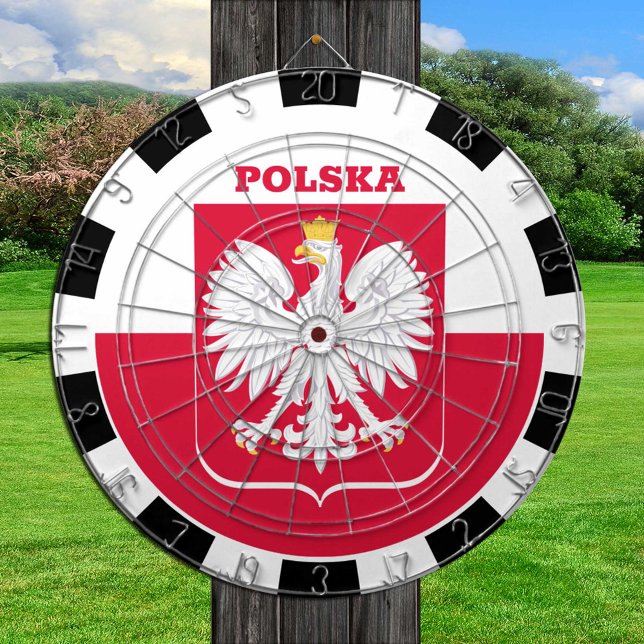 Polska Dartboard och polska Flagga - spel Darttavla (Skapare uppladdad)