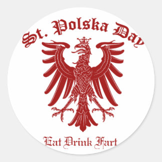 Polska Day Sticker Runt Klistermärke