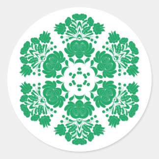 Polska design blommor runt klistermärke
