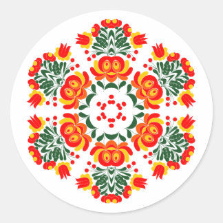 Polska design blommor runt klistermärke