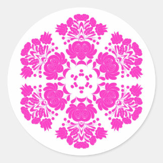 Polska design blommor runt klistermärke