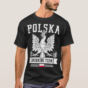 Polska Drinking Team Polen Flagga Party Beer polsk T Shirt