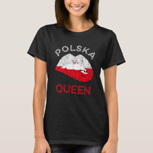 Polska drottning Lip Polska Flagga Roots Polen F T Shirt