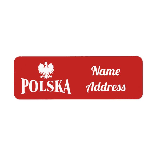 Polska Eagle Anpassningsbar-adressetikett Returadress Etikett (Framsidan)