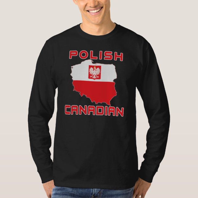 Polska Eagle Canadian Karta T Shirt (Framsida)