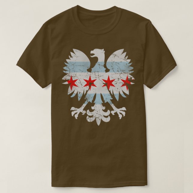 polska Eagle Chicago Flagga T Shirt (Design framsida)