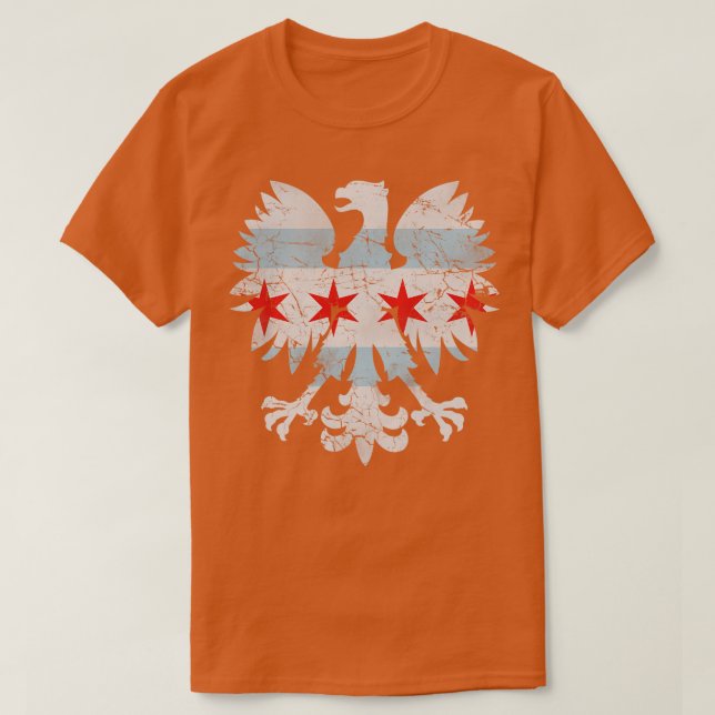 polska Eagle Chicago Flagga T Shirt (Design framsida)