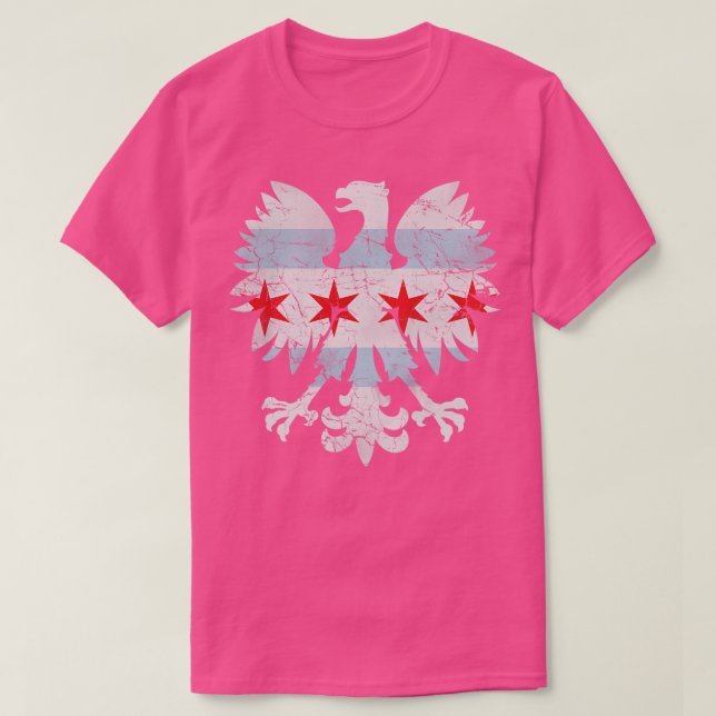 polska Eagle Chicago Flagga T Shirt (Design framsida)