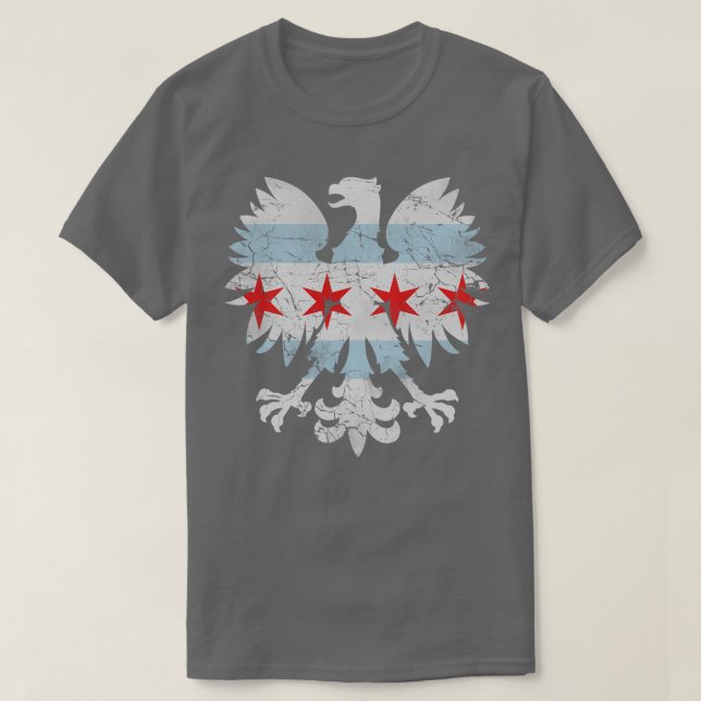 polska Eagle Chicago Flagga T Shirt (Design framsida)