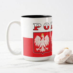 Polska Eagle Flagga Shields Två-Tonad Mugg