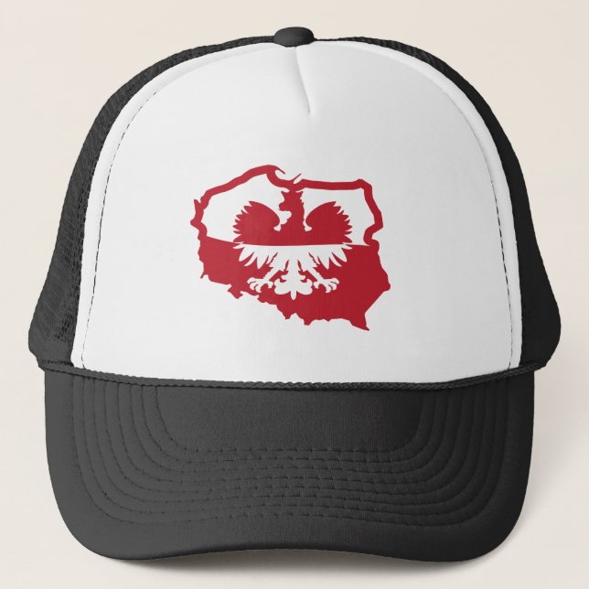 Polska Eagle Flagga Trucker Cap Keps (Framsida)