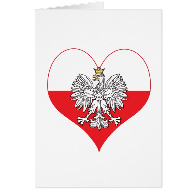 Polska Eagle Heart Hälsningskort (Framsidan)
