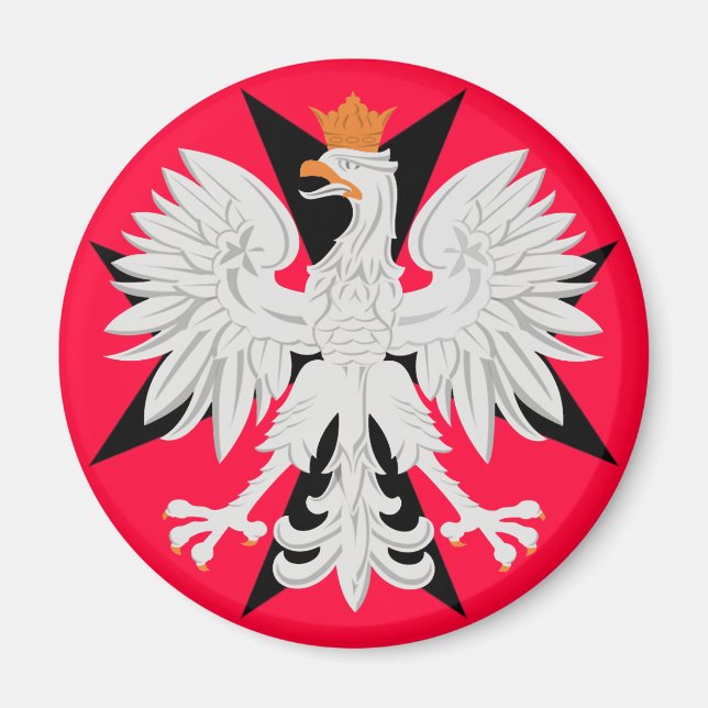 Polska Eagle Maltesiska Kor Magnet (Framsidan)