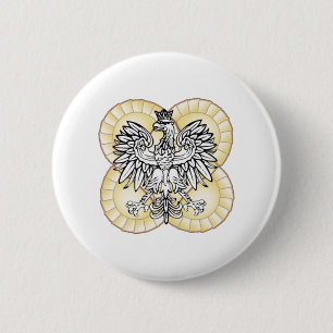 Polska Eagle Pierogi Button Knapp