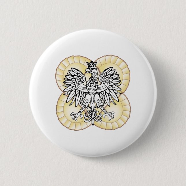 Polska Eagle Pierogi Button Knapp (Framsida)