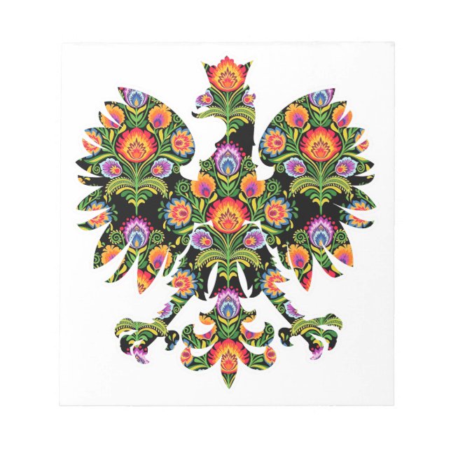 Polska Eagle Poland Wycinanki Emblem, polsk folkgr Anteckningsblock (Framsida)