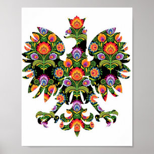 Polska Eagle Poland Wycinanki Emblem, polsk folkgr Poster