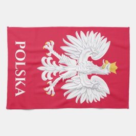 Polska Eagle 🦅 Polski Poland Red Vapensköld Kökshandduk