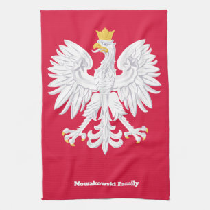Polska Eagle 🦅 Polski Poland Red Vapensköld Kökshandduk