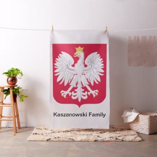 Polska Eagle 🦅 Polski Poland Red Vapensköld Tyg