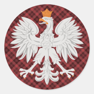 Polska Eagle Red Play Runt Klistermärke