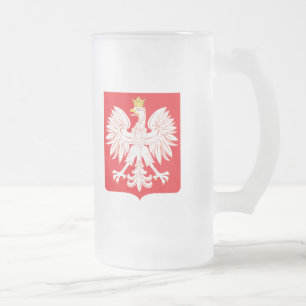 Polska Eagle Red Shield Frostat Ölglas