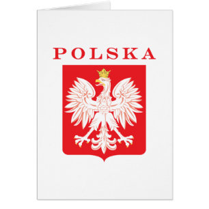 Polska Eagle Red Shield Hälsningskort