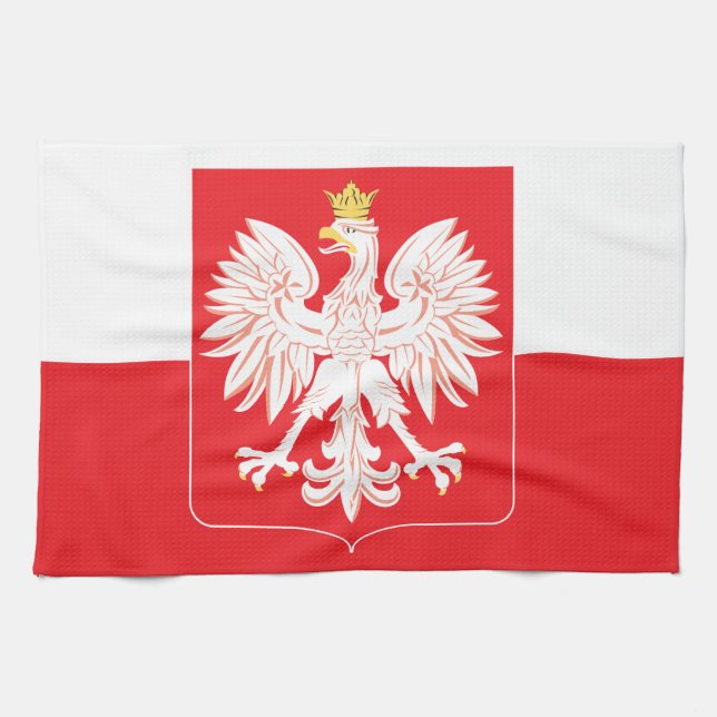 Polska Eagle Red Shield Kökshandduk (Horisontell)