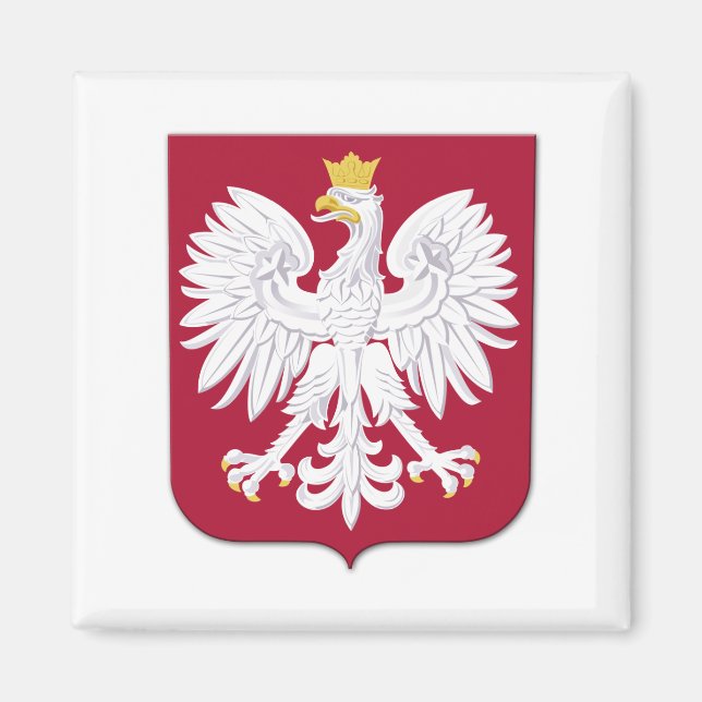 Polska Eagle Red Shield Magnet (Framsidan)