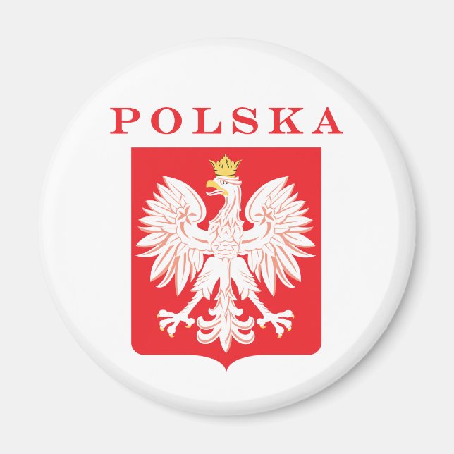 Polska Eagle Red Shield Magnet (Framsidan)