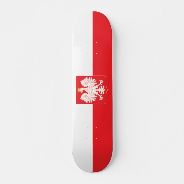 Polska Eagle Red Shield Mini Skateboard Bräda 18,5 Cm (Framsida)