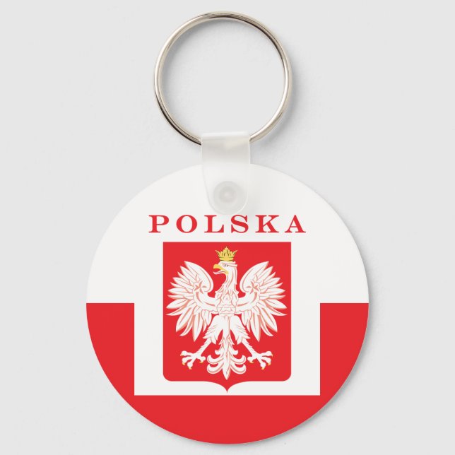 Polska Eagle Red Shield Nyckelring (Framsida)