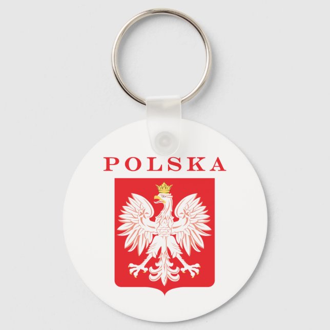 Polska Eagle Red Shield Nyckelring (Framsida)