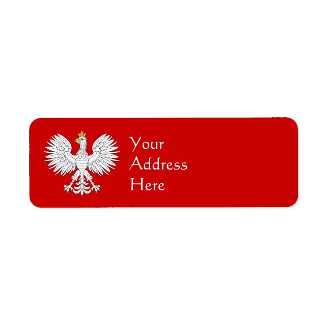 Polska Eagle Returadress Etikett (Framsidan)