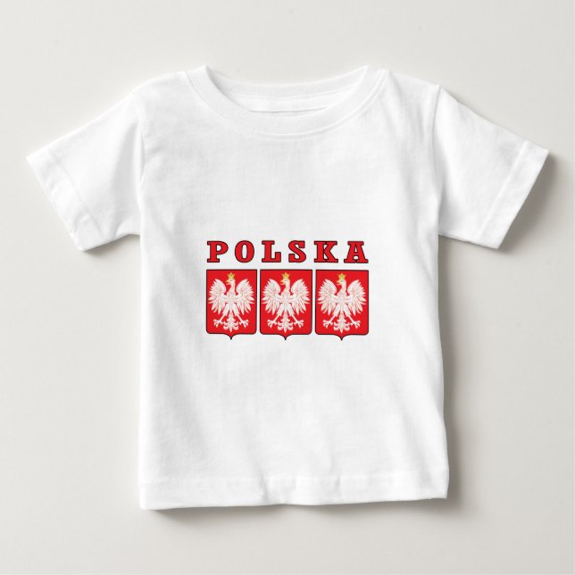 Polska Eagle Shields T Shirt (Framsida)