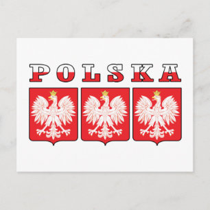 Polska Eagle Shields Vykort