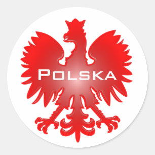 Polska Eagle Sticker Runt Klistermärke