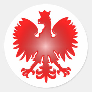 Polska Eagle Sticker Runt Klistermärke